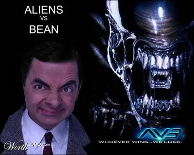 Aliens Vs Bean. Quel autre monstre cinmatographique a t remplac par Mr Bean sur cette image ?