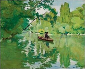 La Varenne, bords de Marne, pcheurs en barque, 1913