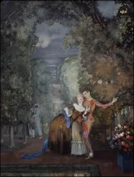 Peintresymboliste, il peint plusieurs tableaux reprsentant des personnages de la commedia dell'arte dont Arlequin avec une jeune femme (1912) ci-contre. De qui s'agit-il ?