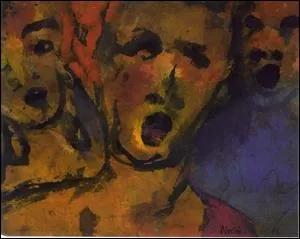 Le rgime nazi confisque ses tableaux, en dtruit certains et lui interdit de peindre. Il fait des aquarelles qu'il nomme mestableaux non-peints. De qui s'agit-il ? (ci-contre : Trois Chanteurs)