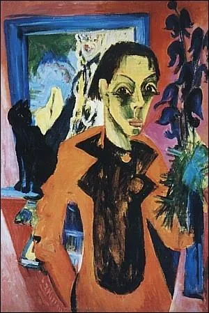 Autoportrait avec un chat, 1920