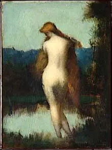 La Fe aux rochers - Nymphe debout, de dos se mirant dans l'eau, 1902