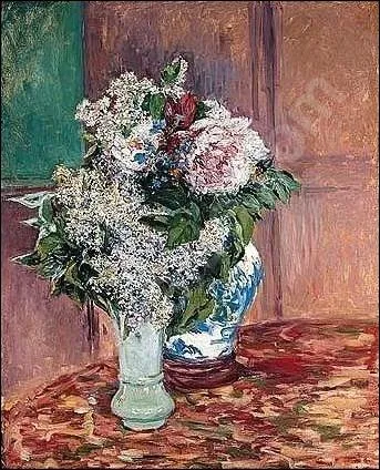Qui a peint  Lilas et pivoines dans deux vases  ?