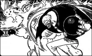 Garp projette ses boulets  mains nues  l'aide d'une attaque nomme :