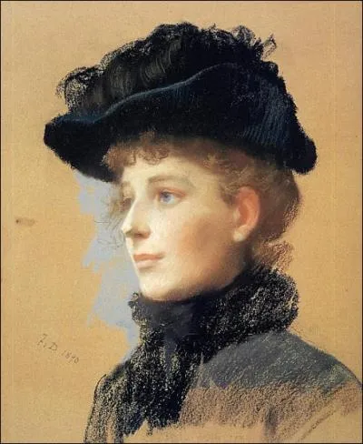 Portrait d'une femme avec un chapeau noir