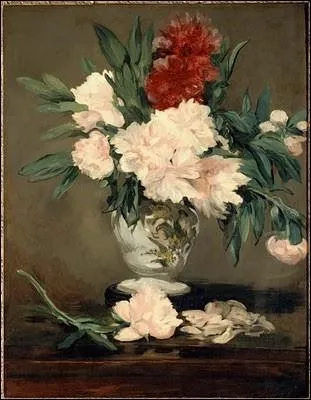 Vase de pivoines sur pidouche