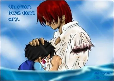 Quel est le nom du brigand qui essaye de noyer Luffy tant petit ?