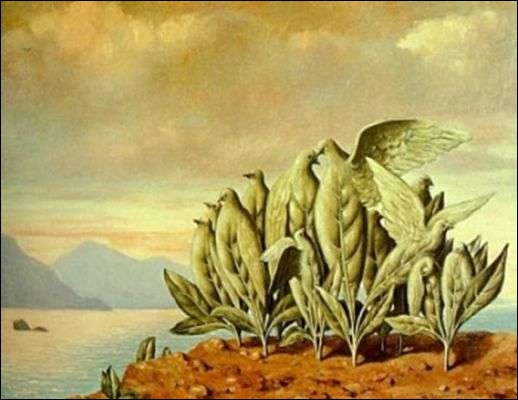 Ce tableau aux étranges oiseaux est une oeuvre de Magritte qu'il a titrée... ?