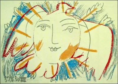 Picasso a peint ici une colombe ensoleille, qu'il a titre... ?