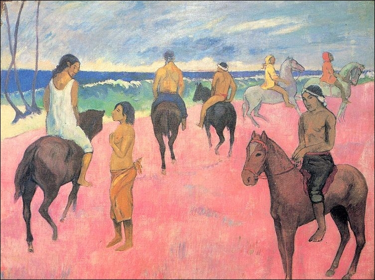 Quel peintre est l'auteur de la toile  Cavaliers sur la plage  ?