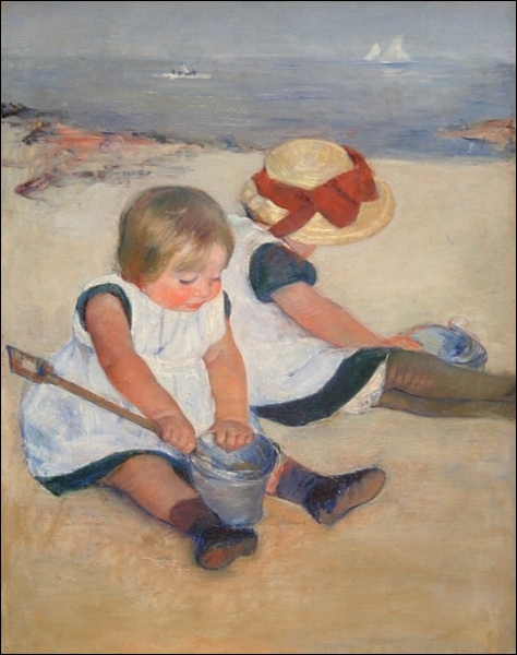 Quel(lel) peintre a représenté des  enfants jouant sur la plage  ?
