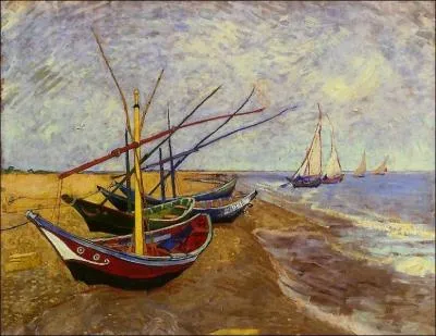 Quel peintre est l'auteur de la toile  Barques sur la plage  ?