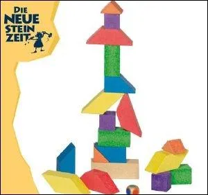 Ancien jeu d'quilibre de pices de bois.