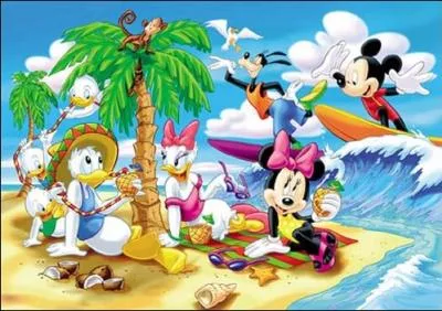 De quelle couleur est la combinaison de Mickey ? Elle est...