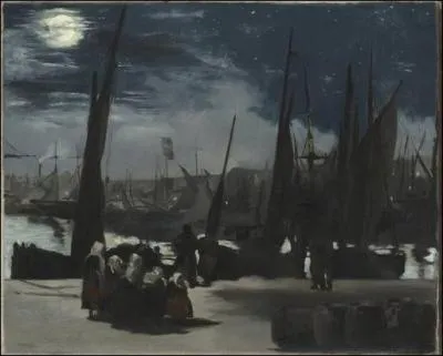 Clair de Lune sur le port de Boulogne , 1869 :