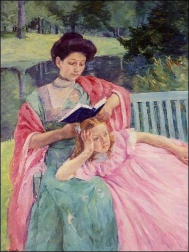 Augusta faisant la lecture  sa fille (1910)