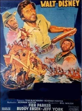Davy Crockett et son ami George Russel sont capturs par les indiens ... . Film amricain de Norman Foster sorti en 1956 avec Fess Parker, Buddy Ebsen et Jeff York :