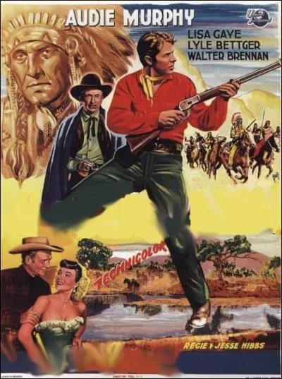 Une bande de chercheurs d or se livre a des incursions en territoire indiens, esprant ainsi provoquer la guerre... . Western amricain de 1954 de Nathan Juran avec Audie Murphy et Walter Brennan :