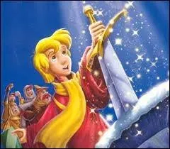 Dans ''Merlin l'Enchanteur'' (1963), Moustique (Arthur) retire l'épée Excalibur ------------.