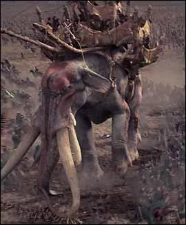 Voici un lphant modifi et disproportionn, il est destin  la guerre pour le film...