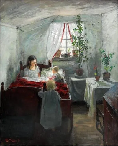Matin, intrieur d'une maison de pcheur, 1890