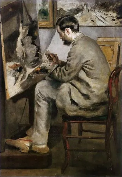 Frdric Bazille peignant  son chevalet , 1867