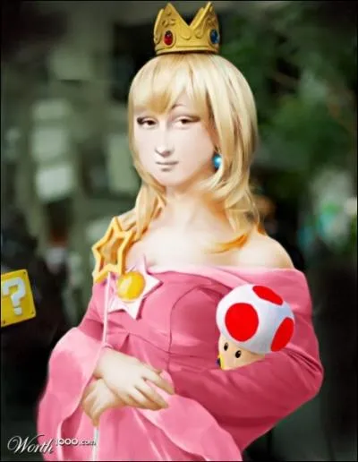 Mona Lisa dans le monde de Mario, ici habille en princesse...
