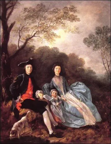 De qui est cet autoportrait avec sa femme et sa fille en 1748 ?