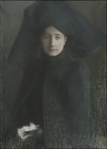 Portrait de jeune femme en deuil (1889) est un tableau de...