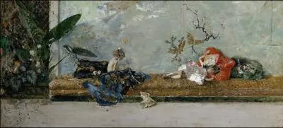 Les enfants du peintre dans le salon japonais, 1874