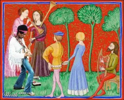 Imaginez-le,  l'poque mdivale, accordant sa guitare !