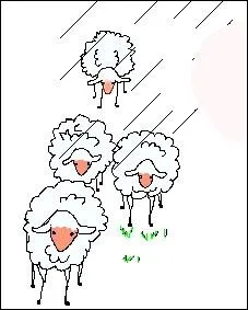 Continuer les paroles :  Il pleut, il pleut bergre , ... . .