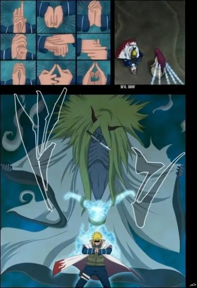 Quelle technique Minato Namikaze (quatrime hokage) utilise-t-il pour sceller la moiti du chakra de Kybi dans le corps de Naruto ?