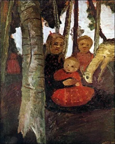 Qui a peint  Trois enfants avec une chvre dans un bois de bouleaux  ?