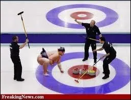 Quel sportif japonais s'est invit  cette partie de curling ?