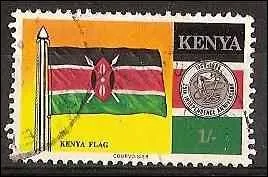 Que signifient les couleurs du drapeau du Kenya, visible sur ce timbre ?