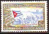 Que reprsentent les couleurs du drapeau de Cuba, visible sur ce timbre ?