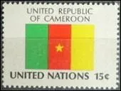 Que reprsentent les couleurs du drapeau du Cameroun, visible sur ce timbre des Nations Unies ?