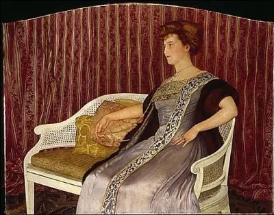 Portrait d'une dame sur une banquette dans un intrieur, 1908
