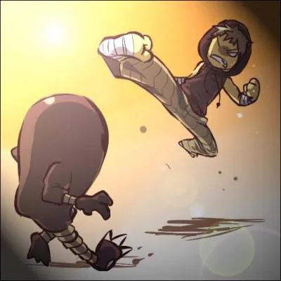 Ce garon adore utiliser ses pieds. Comment se nomme son Pokmon qui a probablement le mme caractre ?