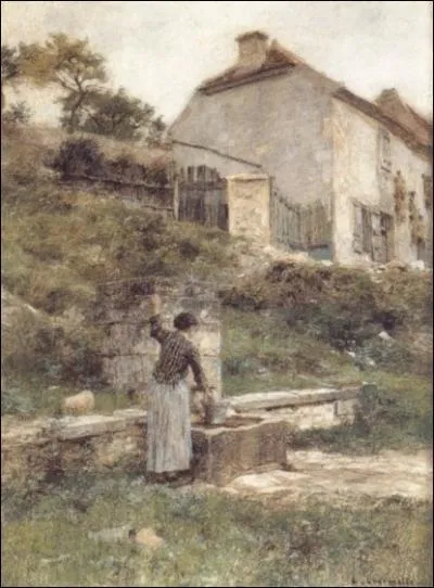 Qui a peint  Une femme remplissant son seau avec l'eau d'un puits  ?