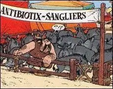 Le personnage d'Antibiotix apparat dans l'album  Le ciel lui tombe sur la tte .