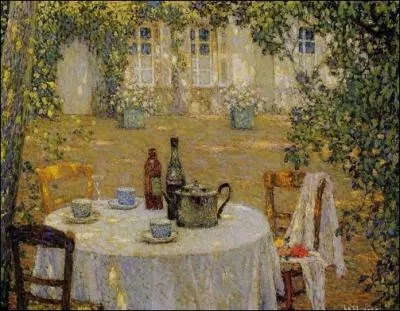 La table au soleil, Gerberoy, vers 1911