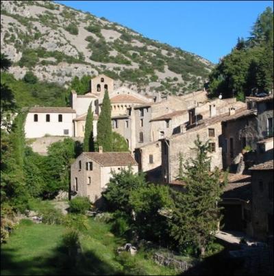 Posé au fond d'une combe, ce village avec son abbaye, chef d'oeuvre de l'art roman, est comme un joyau serti de falaises, avec à ses pieds les eaux vertes de l'Hérault ... .