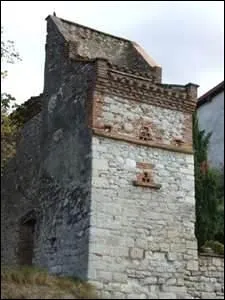 Pigeonniers caractéristiques en Quercy, Rouergue, ils présentent une architecture bien particulière : rectangulaires, à toiture d'une seule pente interrompue par un passage d'un plan incliné à un autre.