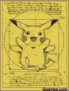 Quel Pokmon se retrouve dessin en version   Homme de Vitruve, sur cette image ?