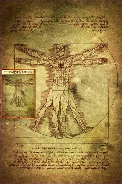 Quel autre super hros se retrouve  la place de l'homme de Vitruve sur cette image ?