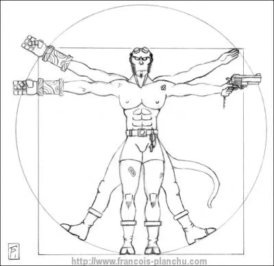 Quel super hros se retrouve croquer en homme de Vitruve sur cette image ?