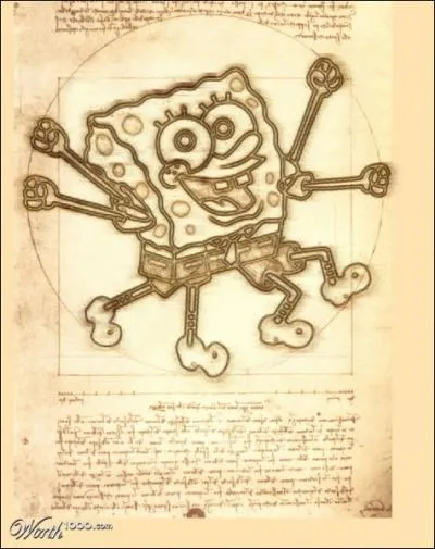 Nom de cette ponge carre qui a pris la place de l'homme de Vitruve ?