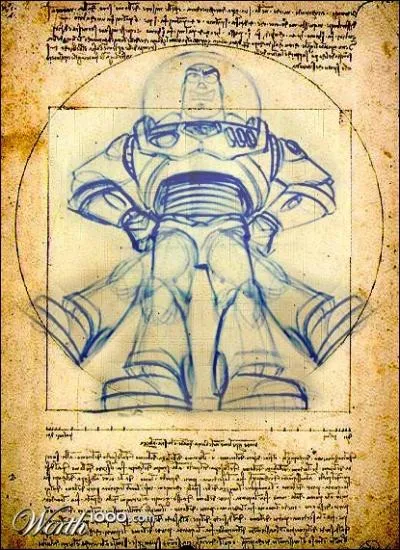 Personnage de Toy Story en version Homme de Vitruve.